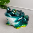 Копилка "Лягушка", глянец, зелёный цвет, керамика, 18 см - фото 7736602