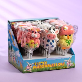 Жевательный зефир Easter! Marshmallow pop "Животный", на палочке, ассорти, 35 г