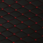 Обшивка салона авто 100×160×0,7 см, кожзам/поролон, ромб, красная строчка 7573518 Обшивка салона авто 100×160×0,7 см, кожзам/поролон, ромб, красная строчка 7573518