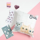 Подарочный набор "Cats" подушка-секрет, 40х40 см и аксессуары - фото 6877458