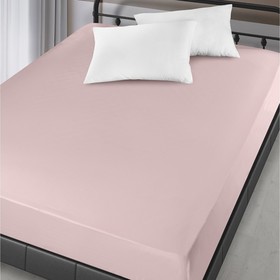 Простынь на резинке Karna Solid, размер 180x200x30 см, цвет светло-розовый