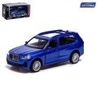 Машина металлическая BMW X7, 1:44, инерция, открываются двери, цвет синий - фото 7177304
