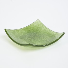 Подсвечник квадратный зелёный, 10×10 см, BDK Glass
