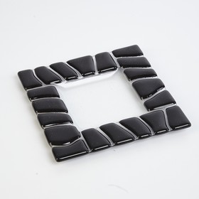 Блюдо квадратное чёрное, «Сафари», 16×16 см, BDK Glass