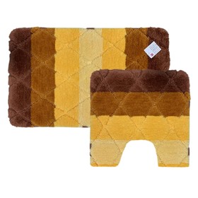 Набор ковриков Dasch «Альберта», 50х80 см, 55х55 см, цвет коричневый