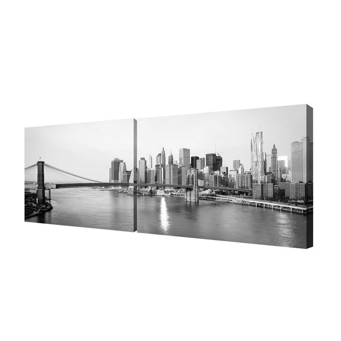Картина модульная на подрамнике "Мост на манхеттен"  2шт-50*75см      150x50см - фото 73998