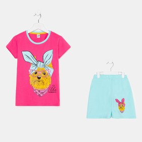 {{photo.Alt || photo.Description || 'Комплект (футболка и шорты) для девочки, цвет розовый/мятный, рост 128'}}