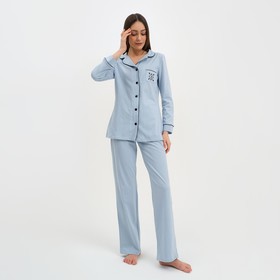 Пижама женская (рубашка и брюки) KAFTAN Love размер 52-54, цвет голубой