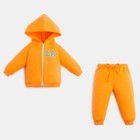 Комплект: худи и брюки Крошка Я "NY", рост 68-74 см, цвет оранжевый - фото 2945552