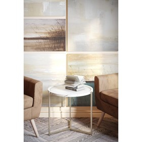 Стол придиванный «Бруно», 575 × 757 × 500 мм, цвет белый мрамор