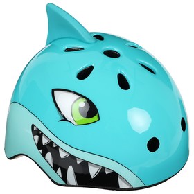 Шлем детский CORSA "Акула" размер М, цвет бирюзовый