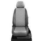Авточехлы для Hyundai Solaris 2 с 2017-2020 г., седан, хэтчбек, перфорация, экокожа, цвет светло-серый, тёмно-серый - фото 7896573