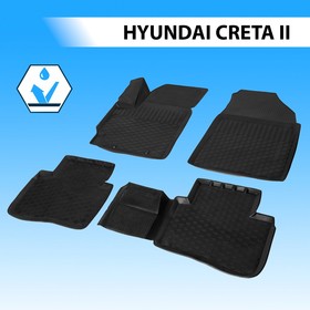 Коврики в салон автомобиля Rival, Hyundai Creta II 2021-н.в., полиуретан, без крепежа, 4 шт., 12310003 7846803