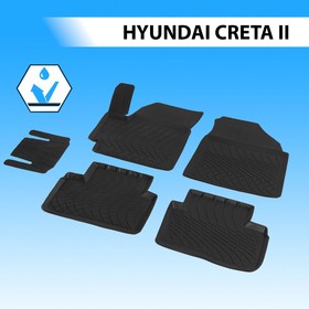 Коврики в салон автомобиля литьевые Rival, Hyundai Creta II 2021-н.в., литьевой полиуретан, без крепежа , 5 шт., 62310002 7846811