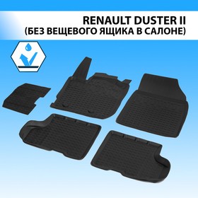 Коврики в салон автомобиля литьевые Rival, Renault Duster II (FWD/4WD, без вещевого ящика) 2021-н.в., с крепежом , 5 шт., 64701004 7846815