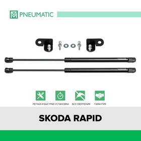 Газовые упоры капота Pneumatic, Skoda Rapid I, II 2013-н.в., 2 шт., KU-SK-RP00-02 7846889