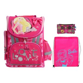 {{photo.Alt || photo.Description || 'Ранец Barbie + пенал и мешок для обуви, 35 х 26.5 х 13 см,  подарок - кукла, розовый'}}