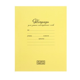 Тетрадь для записи иностранных слов 24 листа, обложка мелованный картон, ВД-лак