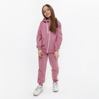 Костюм (брюки/толстовка) для девочки , цвет пыльно-розовый, рост 110 - фото 6880637