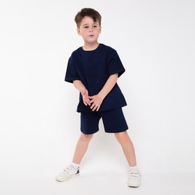 Костюм (футболка/шорты) для мальчика , цвет темно-синий, рост 122