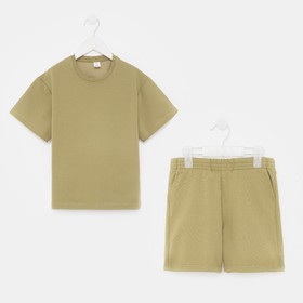 Костюм (футболка/шорты) для мальчика , цвет хаки, рост 110