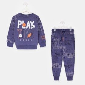 Комплект для мальчика (джемпер, брюки) PLAY, цвет синий, рост 104 см