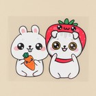 Термонаклейка для текстиля «Кролики», 8.97 × 7,07 см - фото 801084512