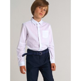 Рубашка текстильная на кнопках для мальчика, рост 134 см