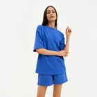 Пижама женская (футболка и шорты) KAFTAN Basic размер 48-50, цвет синий - фото 8265551