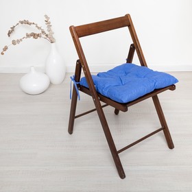 Подушка на стул синий 40х40см, рогожка, 150 г/м2, холлофайбер