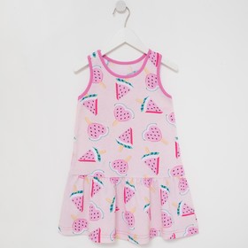 Платье для девочки, цвет розовый/арбуз, рост 128