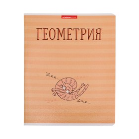 Тетрадь предметная "Котяра", 48 листов в клетку "Геометрия", обложка мелованный картон, глянцевая ламинация, блок офсет