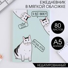 Ежедневник в тонкой обложке «Кот» А5, 80 листов