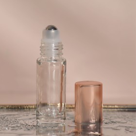 Флакон для парфюма, с металлическим роликом, 10 мл, цвет прозрачный/розовое золото