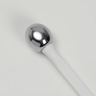 Массажёр д/лица металл/пластик 5,7*1,2см бел/сереб пакет - фото 801438456