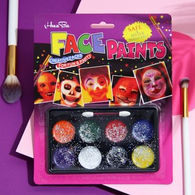 Cosmetic facial and body makeup, 6 pearl colors, applicator