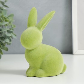 Сувенир керамика "Крольчонок" зелёный флок 11,5х5,8х9,8 см