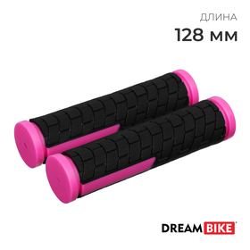 Грипсы 128мм, Dream Bike, цвет чёрно-розовый