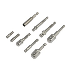 Набор адаптеров для бит и торцевых головок ТУНДРА, 1/4" 3/8" 1/2", 25 - 70 мм, 9 шт. 7443392