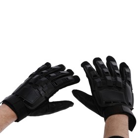 Motorcycle gloves with protective inserts, size L