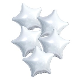 Шар фольгированный 21", звезда, набор 5 шт., белый блеск