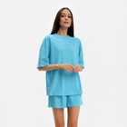 Пижама женская (футболка и шорты) KAFTAN Basic р. 40-42, голубой 7677136 - фото 6480924