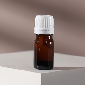 Бутылочка стеклянная для хранения, с капельным дозатором, 5 мл, цвет белый/коричневый