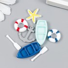 Декор для творчества пластик "Лодка с вёслами" набор 8 шт