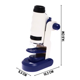 Laboratory microscope transformed, 10 auxiliary items