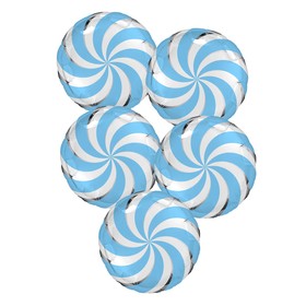 Шар фольгированный 18" «Леденец голубой», круг, набор 5 шт.