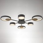 Люстра с ПДУ 2301/6GR LED 120Вт 3000-6000К серый 75х75х8 см - фото 801460983