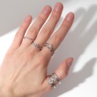 Кольцо набор 5 штук "Идеальные пальчики" лёгкость, цвет белый в серебре - фото 4039612