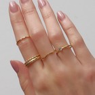 Кольцо набор 5 штук "Идеальные пальчики" свечение, цвет белый в золоте - фото 4039620