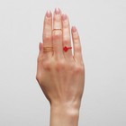 Кольцо набор 5 штук "Идеальные пальчики" узор, цвет красно-золотой - фото 4039624